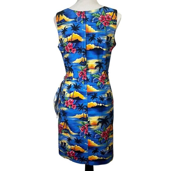 Kiana Vintage Hawaiian Sundress | Made in Hawaii | Size M | Sunset Palmtrees - Picture 3 of 10